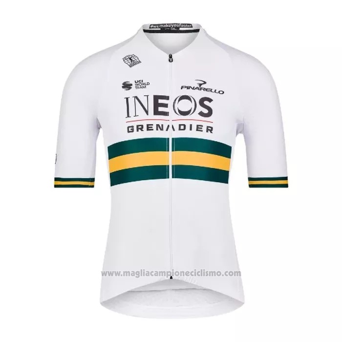 2022 Abbigliamento Ciclismo Ineos Grenadiers Campione Australia Manica Corta e Salopette